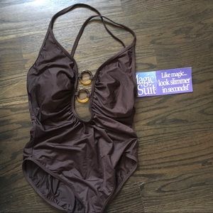 One Piece Brown Slimming Magic Suit Size 12